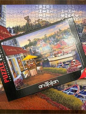 🧩 1000 piece anaToLian “Harbour Gallery”. Beautiful harbour scene. Complete.